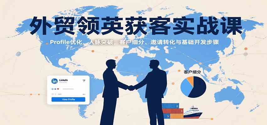 外贸领英获客实战课：Profile优化、人脉突破，客户细分、邀请转化与基础开发步骤 - 来及网络