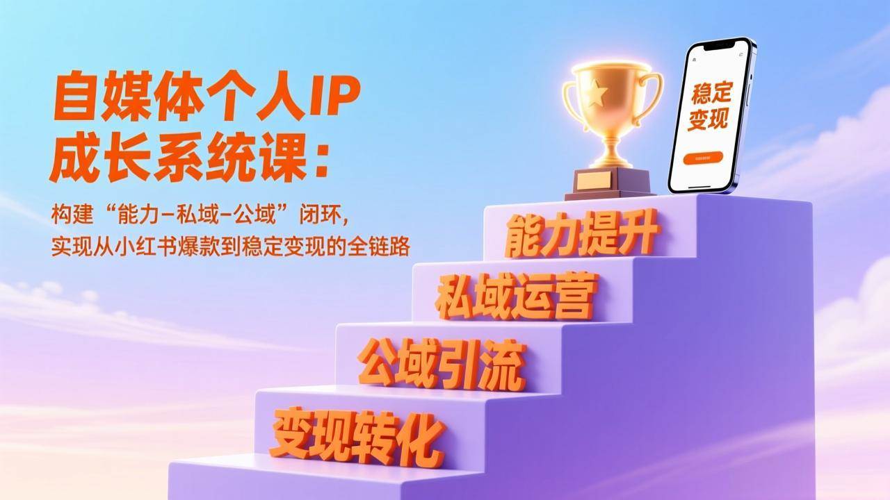 （17192期）自媒体个人IP成长系统课：构建“能力-私域-公域”闭环，实现从小红书爆款到稳定变现的全链路 - 来及网络