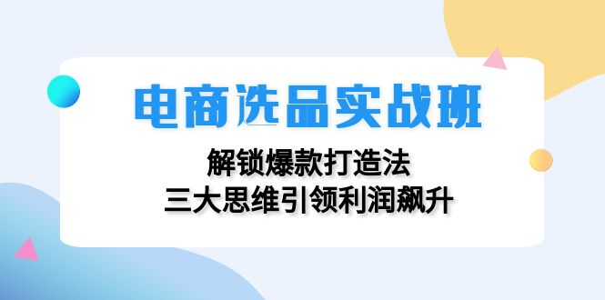（12398期）电商选品实战班：解锁爆款打造法，三大思维引领利润飙升 - 来及网络
