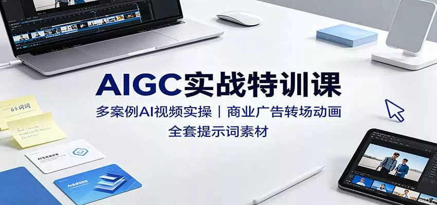 AIGC实战特训课：多案例AI视频实操，商业广告转场动画，全套提示词素材 - 来及网络