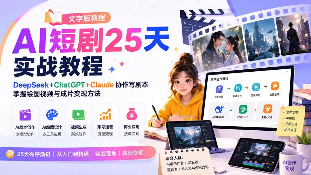AI短剧25天实战教程(文字版教程 - 来及网络