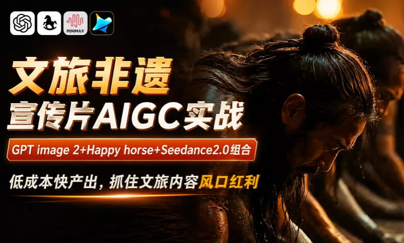 文旅非遗宣传片AIGC实战，GPT image 2+Happy horse+Seedance2.0组合，低成本快产出，抓住文旅内容风口红利 - 来及网络