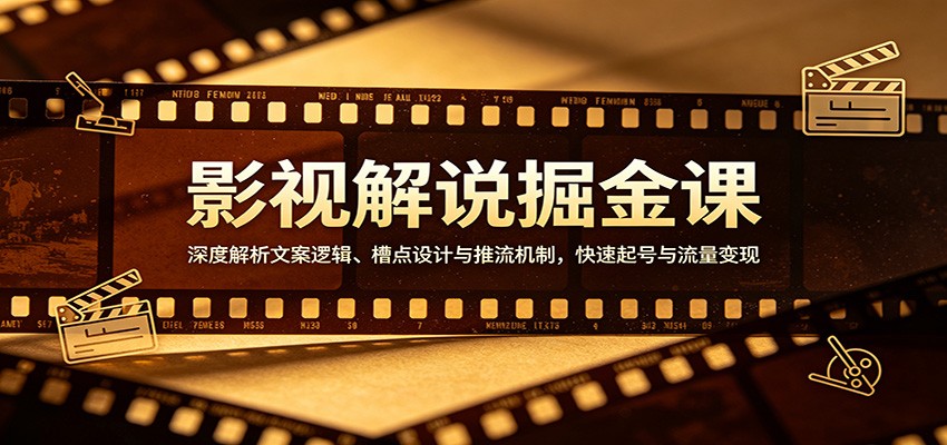 影视解说掘金课：深度解析文案逻辑、槽点设计与推流机制，快速起号与流量变现 - 来及网络