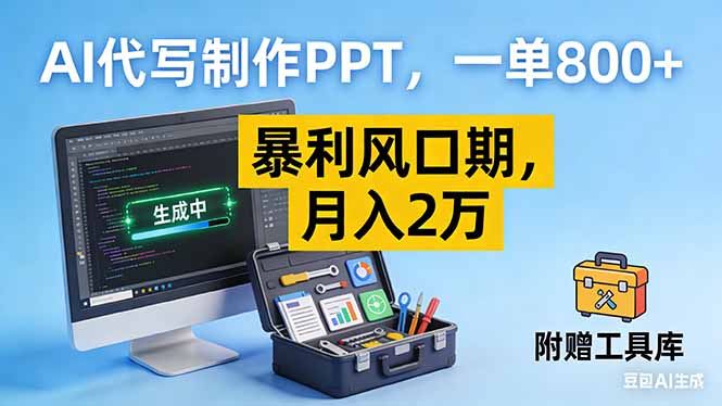 AI代写制作PPT，一单800+， 暴利风口期，月入2万【附工具】 - 来及网络