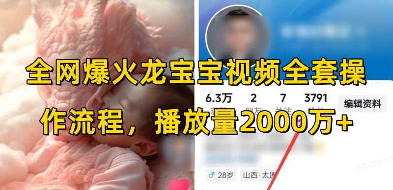 全网爆火龙宝宝视频全套操作流程，播放量2000万+ - 来及网络