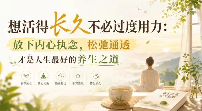 付费文章：想活得长久不必过度用力：放下内心执念，松弛通透才是人生最好的养生之道 - 来及网络