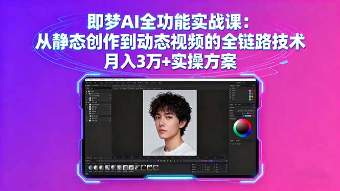 即梦AI全功能实战课：从静态创作到动态视频的全链路技术 月入3万+实操方案 - 来及网络