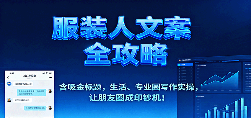 服装人文案全攻略，含吸金标题，生活、专业圈写作实操，让朋友圈成印钞机！ - 来及网络