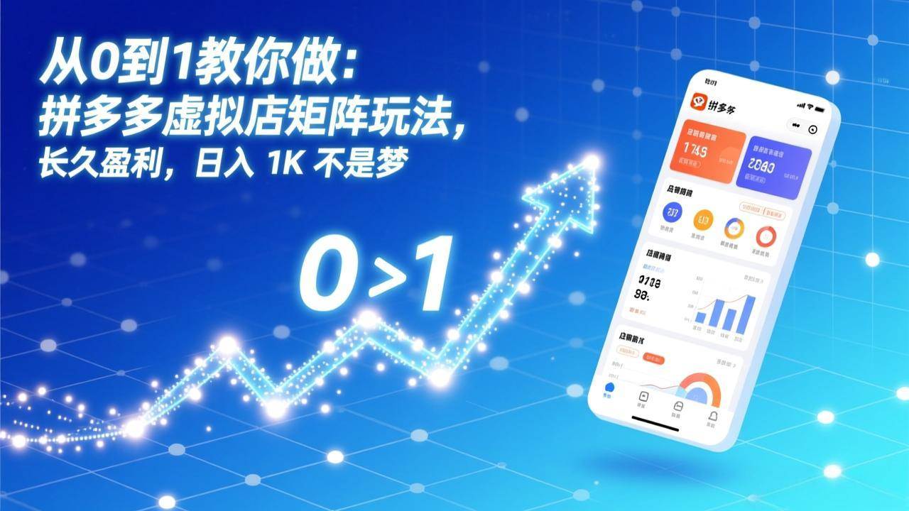 （17205期）从0到1教你做：拼多多虚拟店矩阵玩法，长久盈利，日入 1K 不是梦 - 来及网络