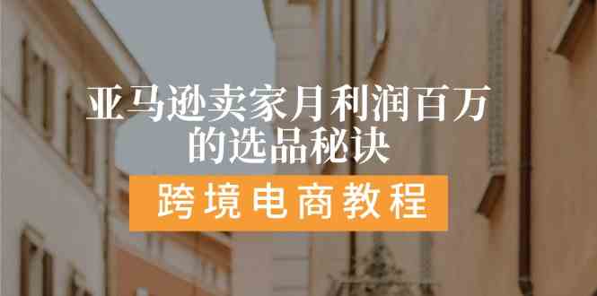 亚马逊卖家月利润百万的选品秘诀: 抓重点/高利润/大方向/大类目/选品易 - 来及网络