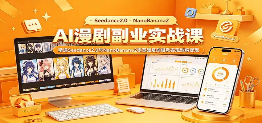 AI漫剧副业实战课：精通Seedance2.0与NanoBanana2零基础复刻爆款实现涨粉变现 - 来及网络