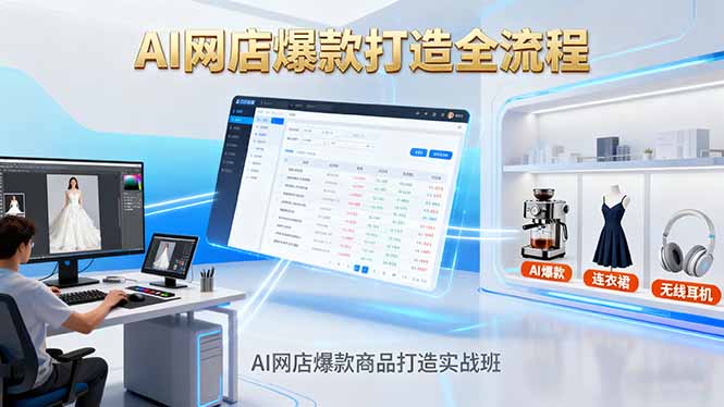 AI网店爆款商品打造实战班：AI技术实现商品图智能处理，快速搭建AI网店 - 来及网络