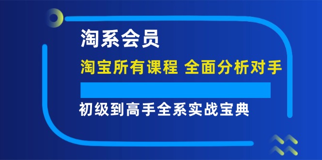 （12055期）淘系会员【淘宝所有课程，全面分析对手】，初级到高手全系实战宝典 - 来及网络