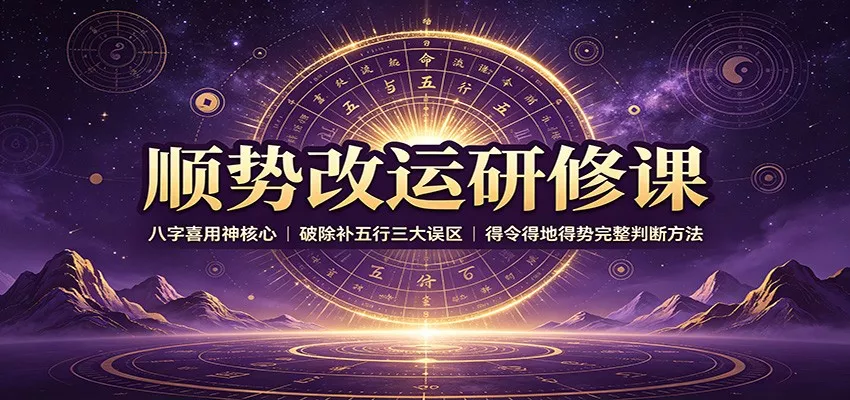 顺势改运研修课：八字喜用神核心，破除补五行三大误区，得令得地得势完整判断方法 - 来及网络