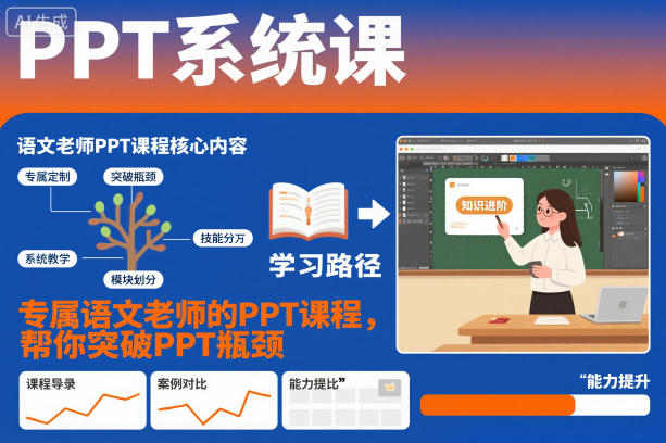 PPT系统课，专属语文老师的PPT课程，帮你突破PPT瓶颈 - 来及网络