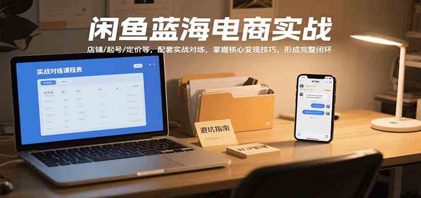 闲鱼蓝海电商实战，涵盖店铺、起号、定价等，配套实战对练，掌握核心变现技巧 - 来及网络