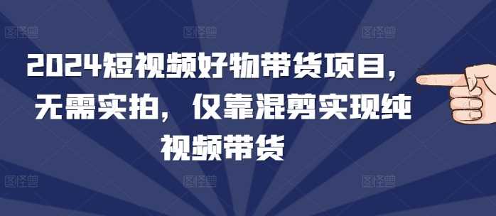 2024短视频好物带货项目，无需实拍，仅靠混剪实现纯视频带货 - 来及网络