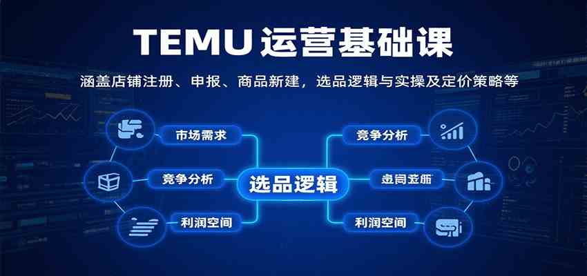 TEMU运营基础课：涵盖店铺注册、申报、商品新建，选品逻辑与实操及定价策略等 - 来及网络