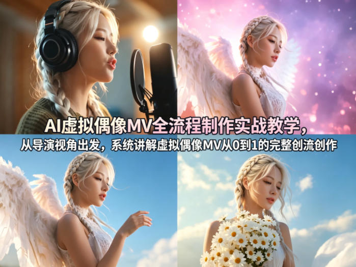 AI虚拟偶像MV全流程制作实战教学，从导演视角出发，系统讲解虚拟偶像MV从0到1的完整创作流程 - 来及网络