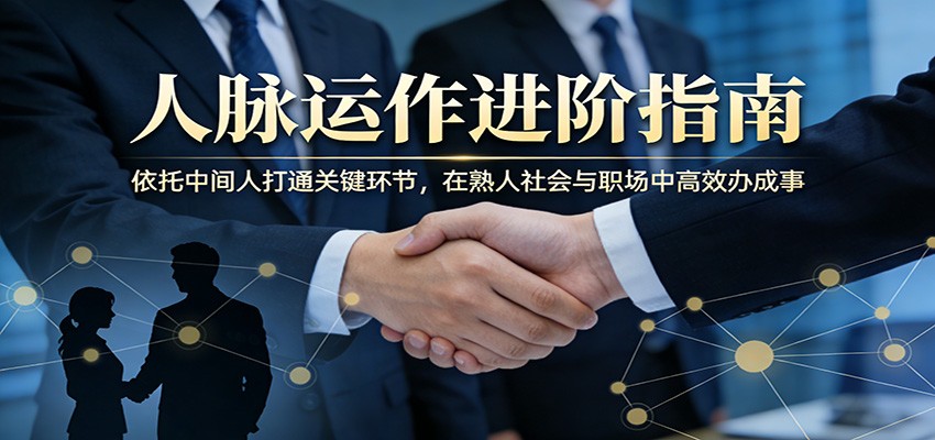 付费文章：人脉运作进阶指南，依托中间人打通关键环节，在熟人社会与职场中高效办成事 - 来及网络