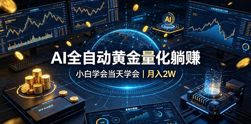 AI全自动黄金量化躺賺：小白学会当天学会，月入2W！【揭秘】 - 来及网络