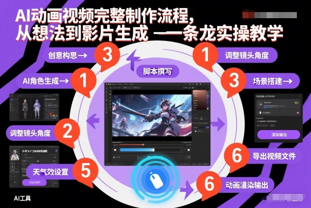 AI动画视频完整制作流程，从想法到影片生成一条龙实操教学 - 来及网络