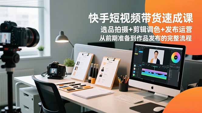 快手短视频带货速成课，选品拍摄+剪辑调色+发布运营，从前期准备到作品发布的完整流程 - 来及网络