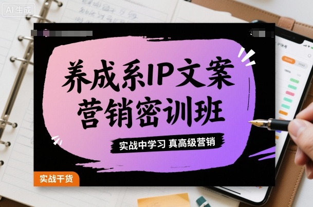养成系IP文案营销密训班，实战中学习真高级营销 - 来及网络