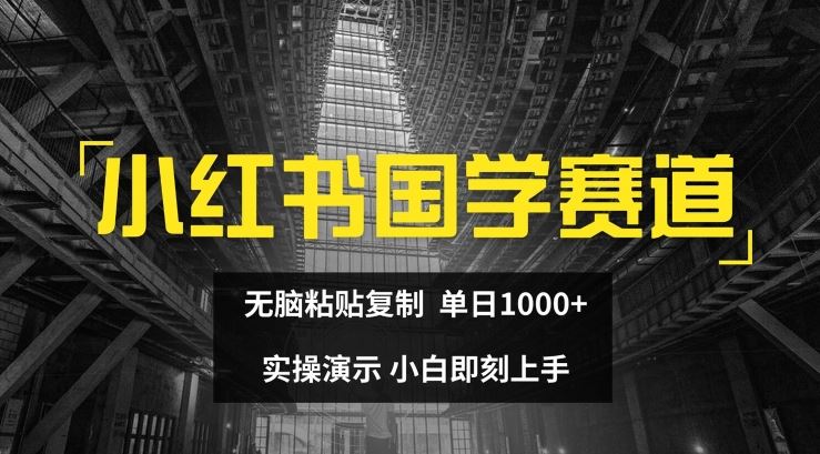 小红书国学赛道，无脑粘贴复制，单日1K，实操演示，小白即刻上手【揭秘】 - 来及网络