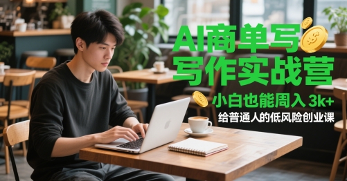 AI商单写作实战营，小白也能周入3k+，给普通人的低风险创业课 - 来及网络