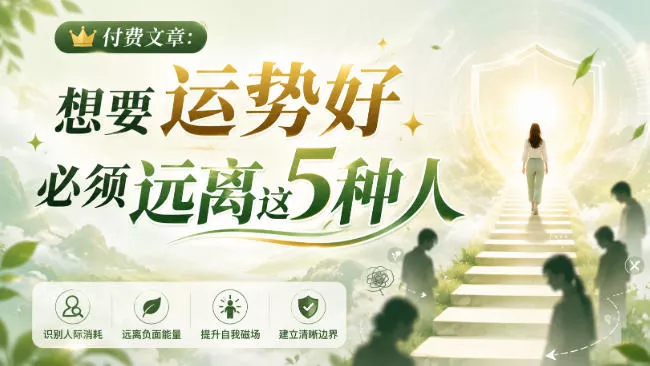 付费文章：想要运势好，必须远离这5种人 - 来及网络