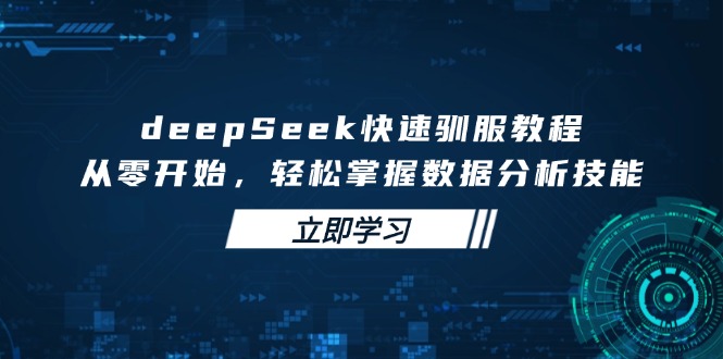 deepSeek快速驯服教程，从零开始，轻松掌握数据分析技能 - 来及网络