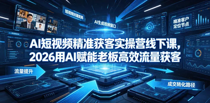 AI短视频精准获客实操营6月10-14号线下课，2026用AI赋能老板高效流量获客 - 来及网络