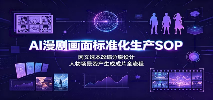 AI漫剧画面标准化生产SOP：网文选本改编分镜设计，人物场景资产生成成片全流程 - 来及网络
