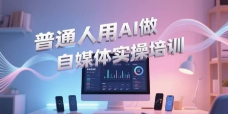 普通人用AI做自媒体实操培训，普通人一个人用ai做自媒体，视频制作、短视频引流、直播带货，轻松入门 - 来及网络