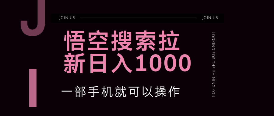 （12717期）悟空搜索类拉新 蓝海项目 一部手机就可以操作 教程非常详细 - 来及网络
