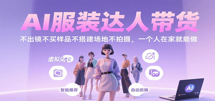 AI服装达人带货，不出镜不买样品不搭建场地不拍摄，一个人在家就能做 - 来及网络