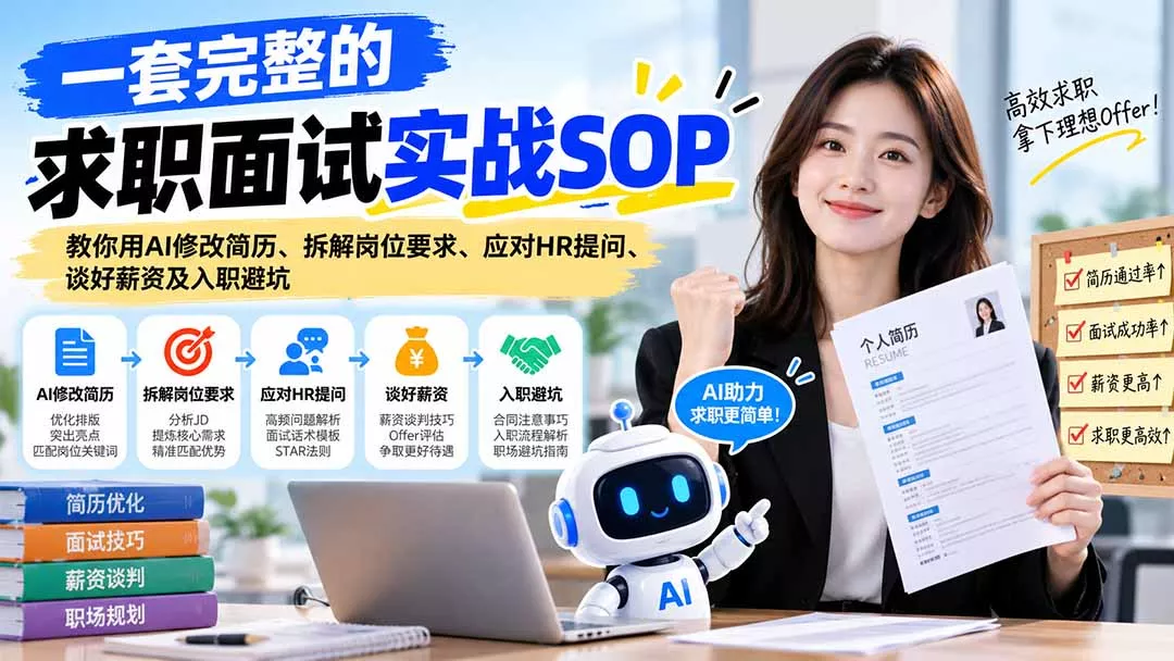 一套完整的求职面试实战SOP：教你用AI修改简历、拆解岗位要求、应对HR提问、谈好薪资及入职避坑 - 来及网络