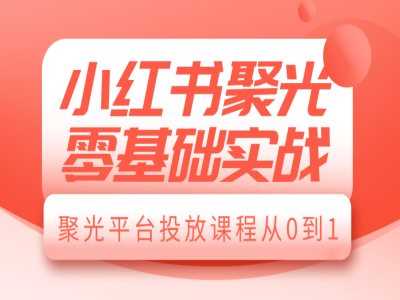 小红书聚光零基础实战，聚光平台投放课程从0到1 - 来及网络