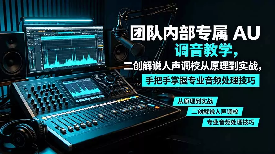 某大佬团队内部专属 AU 调音教学，二创解说人声调校从原理到实战，手把手掌握专业音频处理技巧 - 来及网络