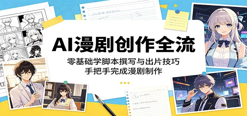 AI漫剧创作全流程：零基础学脚本撰写与出片技巧，手把手完成漫剧制作 - 来及网络