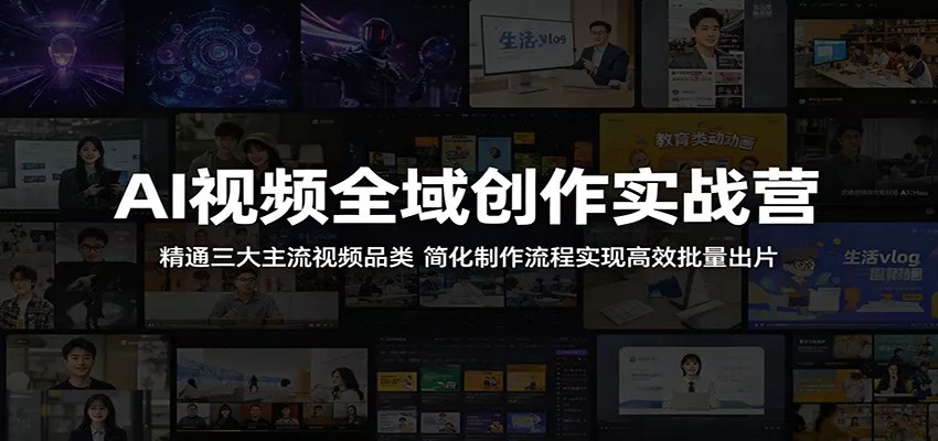 AI视频全域创作实战营：精通三大主流视频品类，简化制作流程实现高效批量出片 - 来及网络