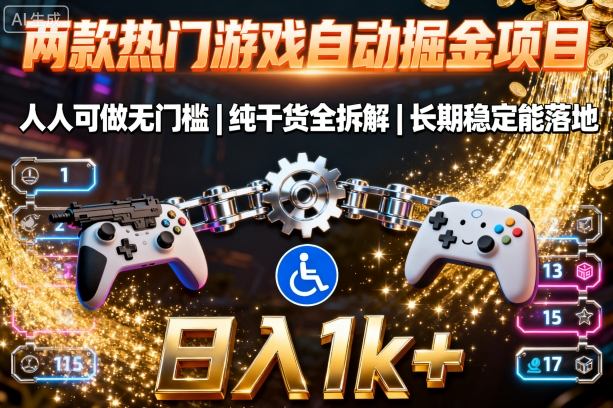 两款热门游戏自动掘金项目，人人可做无门槛，纯干货全拆解，长期稳定能落地，日入1k+【揭秘】 - 来及网络