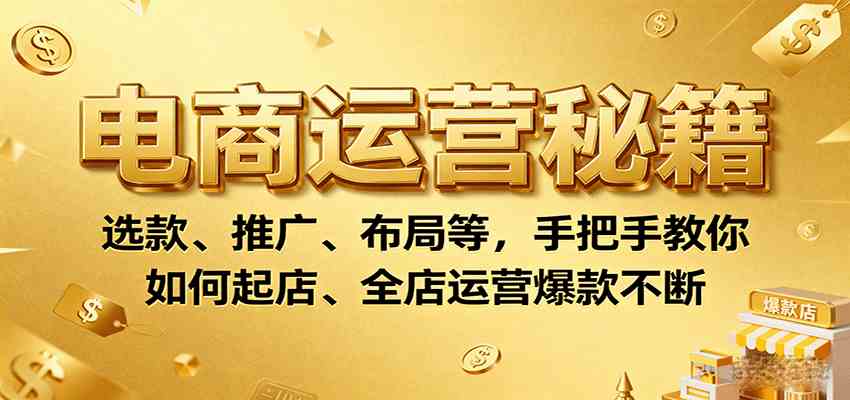 电商运营秘籍：选款、推广、布局等，手把手教你如何起店、全店运营爆款不断 - 来及网络