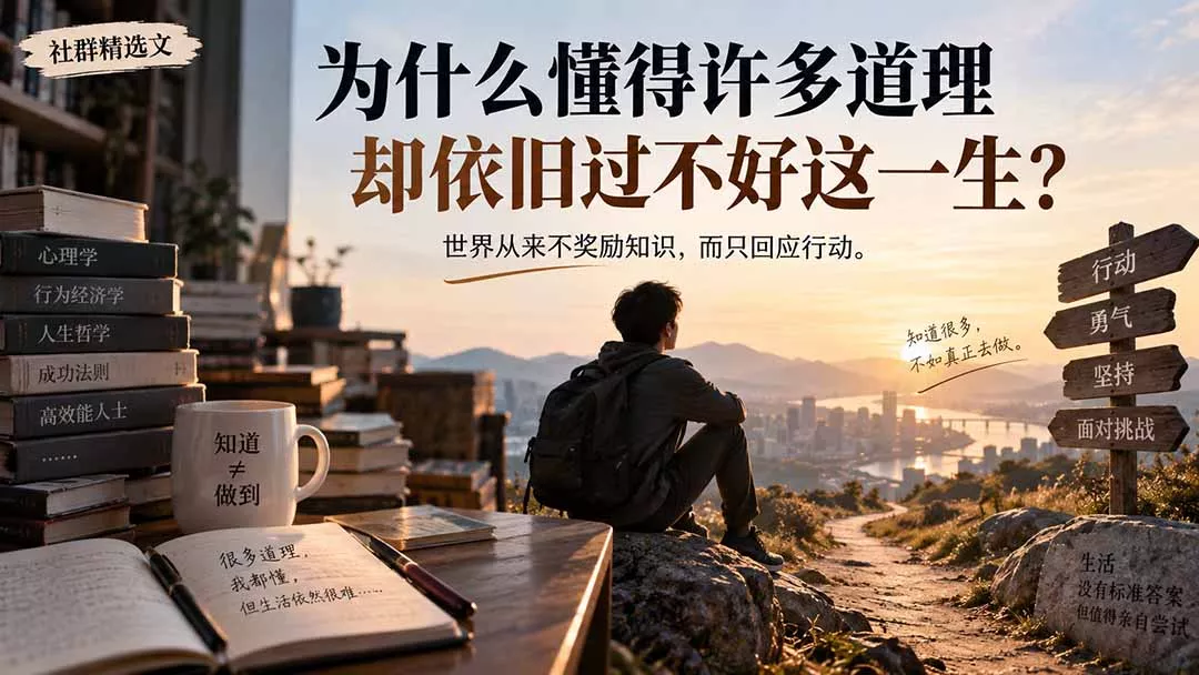 社群精选文：为什么懂得许多道理却依旧过不好这一生？ - 来及网络