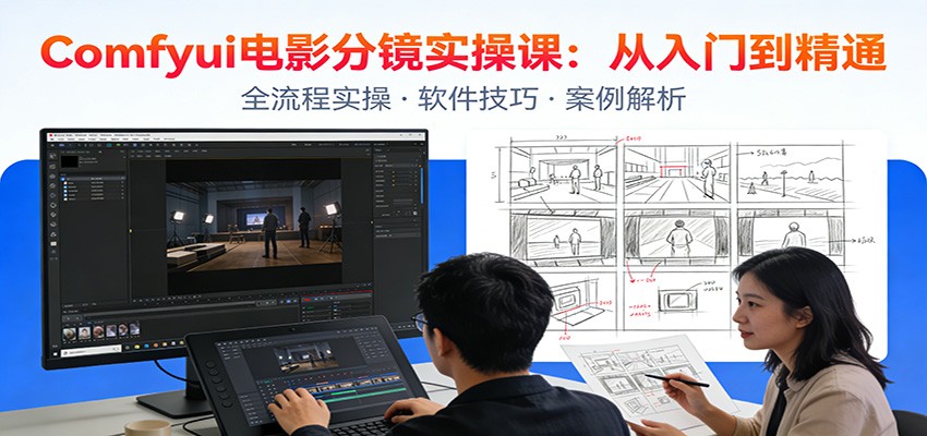 ComfyUI电影分镜实操课：分镜一致性，全流程AI视频制作，零基础也能做专业分镜 - 来及网络