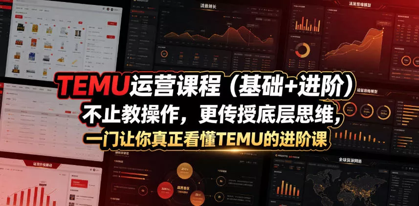 TEMU运营课程(基础+进阶)，不止教操作，更传授底层思维，一门让你真正看懂TEMU的进阶课 - 来及网络