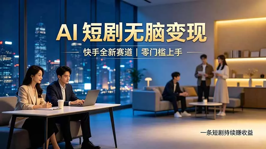 别乱找副业了，快手 AI 短剧零门槛长久被动增收 - 来及网络