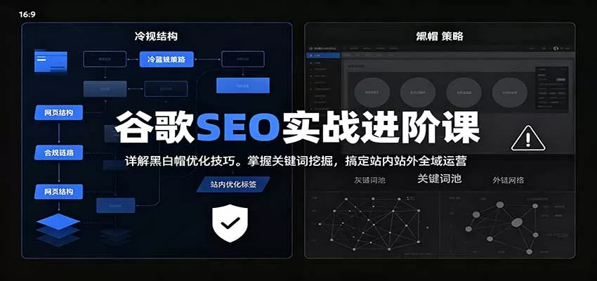 2026谷歌SEO实战进阶课：详解黑白帽优化技巧，掌握关键词挖掘，搞定站内站外全域运营 - 来及网络