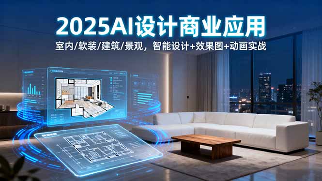 2025AI设计商业应用：室内/软装/建筑/景观，智能设计+效果图+动画实战 - 来及网络